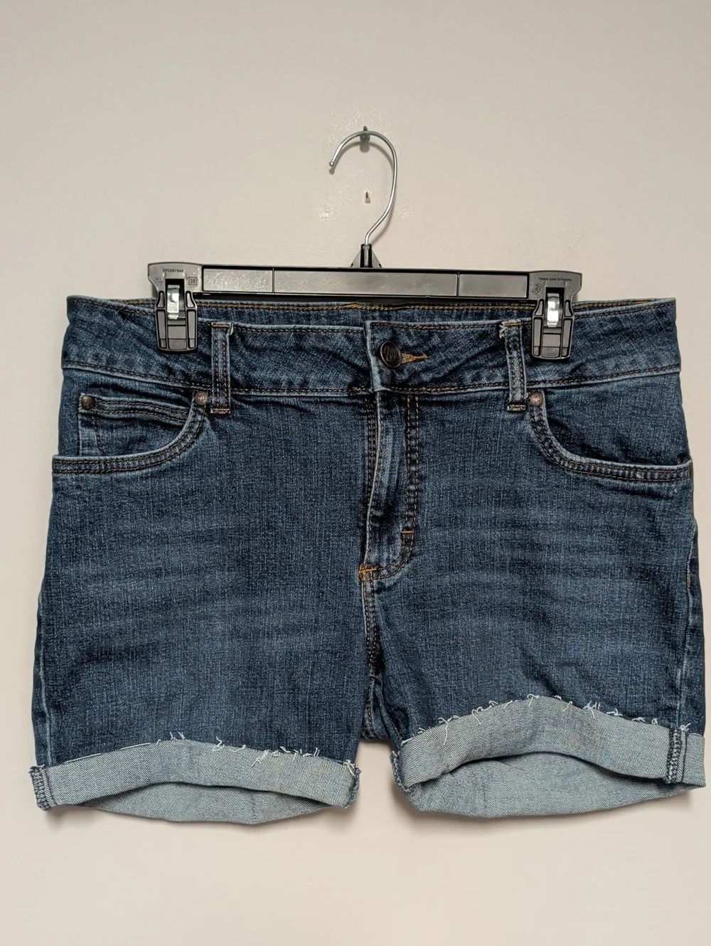 Wrangler Dark Blue Rolled Cuff Denim Shorts